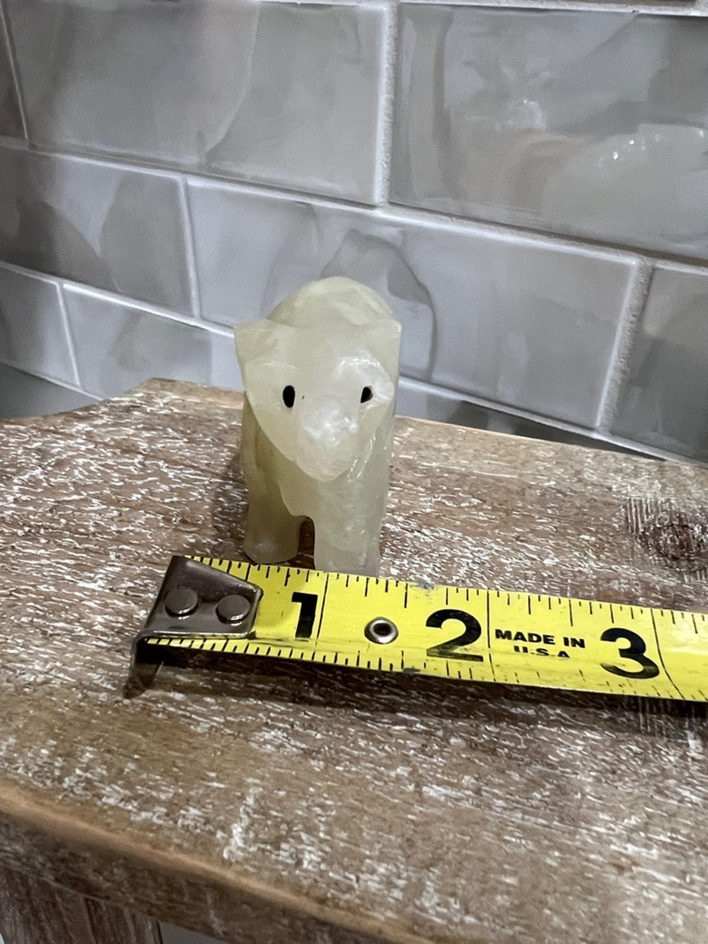 Vintage Onyx Bear Figurine Stone Carving Marble Small - Picture 10 of 10